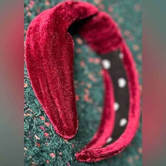 ‼️RARE‼️?Lele Sadoughi??NWOT?Velvet Hand Knotted Headband in Burgandy main image 8